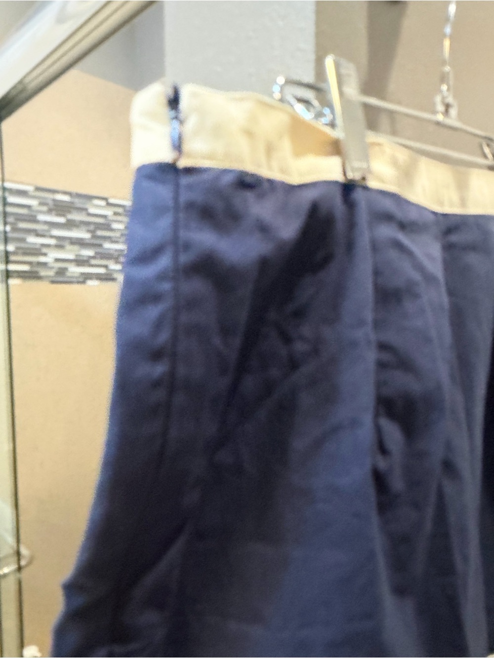 Commense Navy and Cream Cropped Skirt Set - Picture 7 of 7